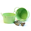 5" Mini Lime Green Tub Pails W/ Side Handles